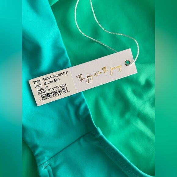 Jolyn Nova Scotia One piece Swimsuit Size XL  Mint Green Deep Back NWT - Picture 14 of 16